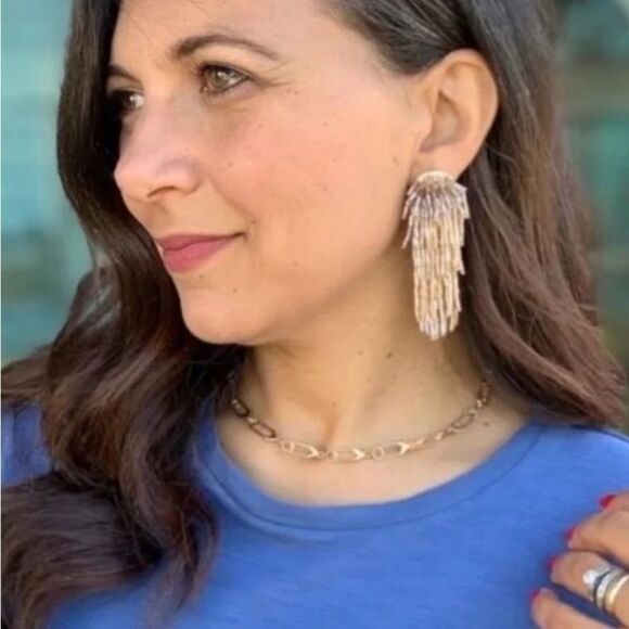 Stella & Dot Champagne Firework Earrings - Picture 8 of 8